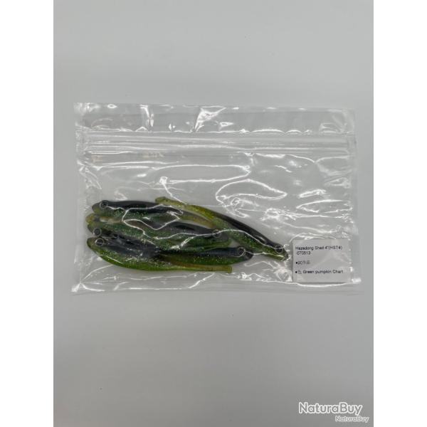 Leurre souple Megabass Hazedong Shad slim tail green pumpkin chart 4 pouces