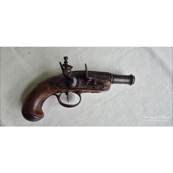 PETIT PISTOLET A SILEX DE VOYAGE