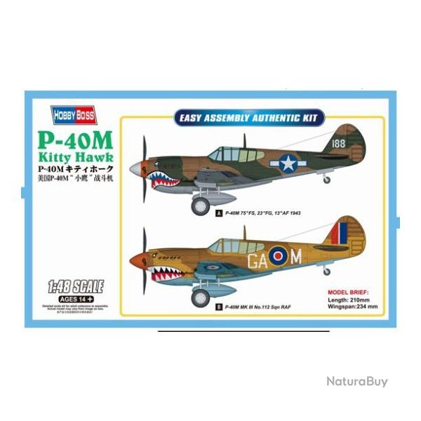 P-40E kitty hawk 1/48 | Hobby boss (0000 3953) - Maquette � monter