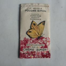 Ancien échantillon poudre Nouvelle Poudre Simon Crème Simon