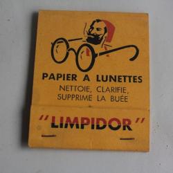 Ancien Papier à lunettes Limpidor échantillon publicitaire