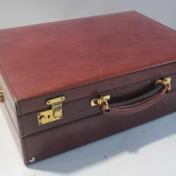ASPREY Attach&eacute;-case cuir marron vintage