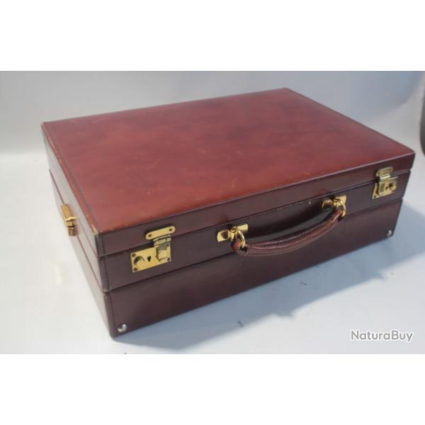 ASPREY Attach�-case cuir marron vintage