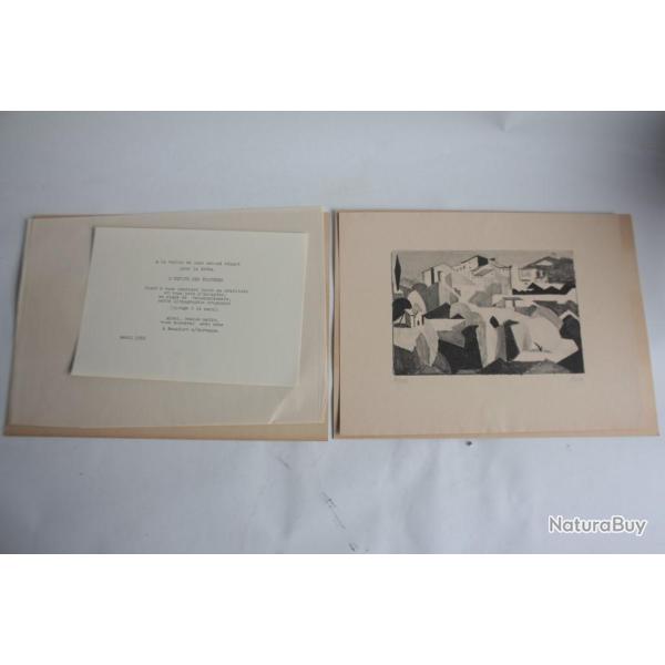 Lithographie originale Favre Beaufort-sur-Gervanne Drme