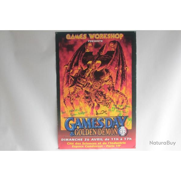 Affiche d�dicac�e Gamesday & Golden Demons Paris 1998