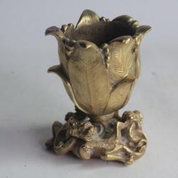 Petit Vase bronze Fleur Art nouveau