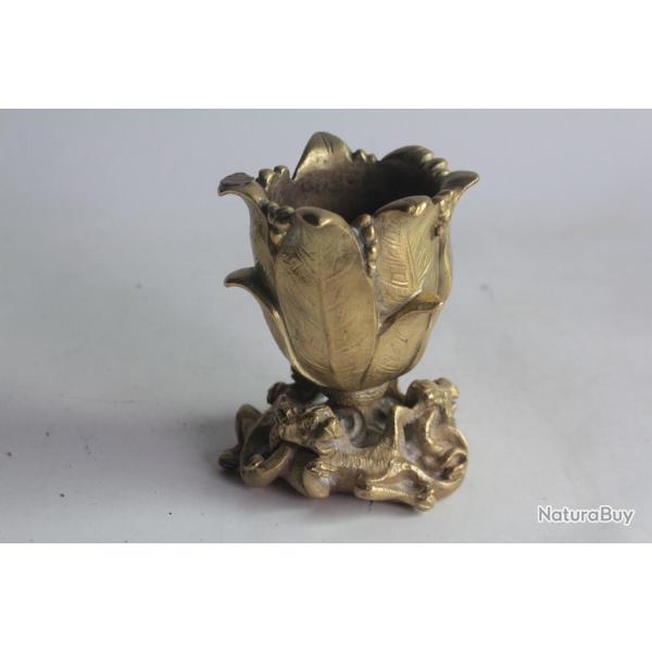 Petit Vase bronze Fleur Art nouveau