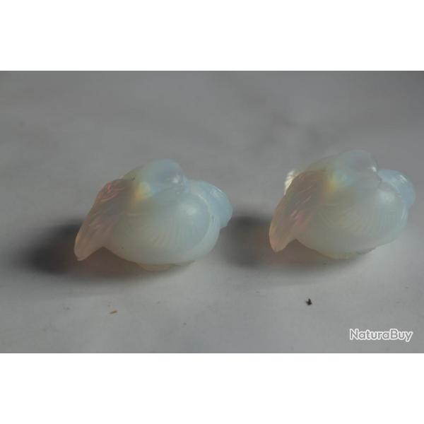 SABINO Deux petits Oiseaux verre opalescent Moineau frileux