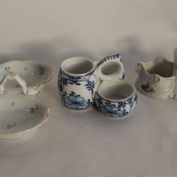 3 Anciennes Salières porcelaine