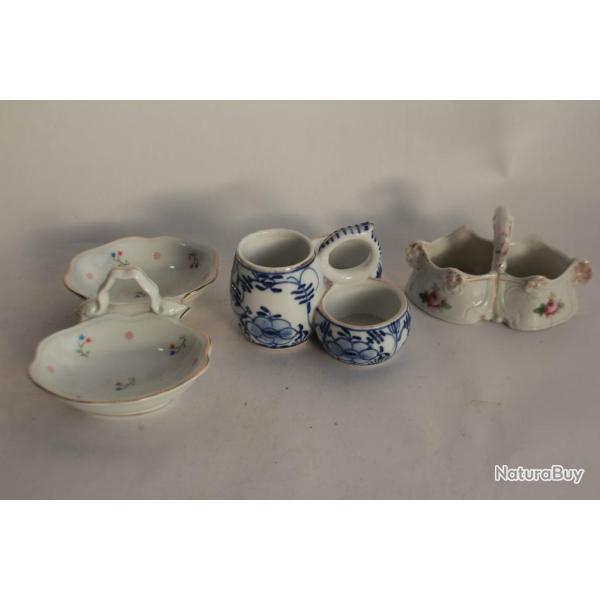 3 Anciennes Salires porcelaine