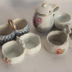 4 Anciennes Salières porcelaine