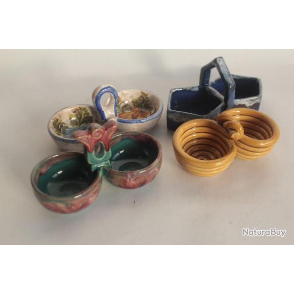 4 Sali�res c�ramique Vintage