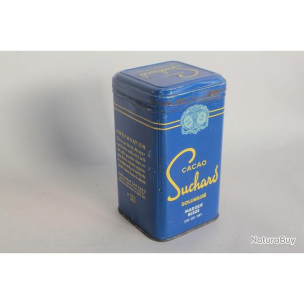 Boite chocolat cacao t�le lithographi�e bleue SUCHARD