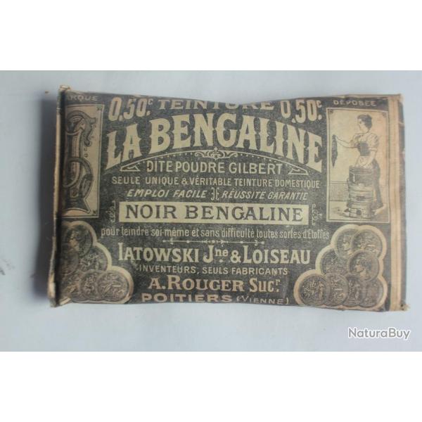 Ancien sachet Teinture tissu noire La Bengaline