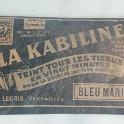 Ancien sachet Teinture tissu bleu marine La Kabiline