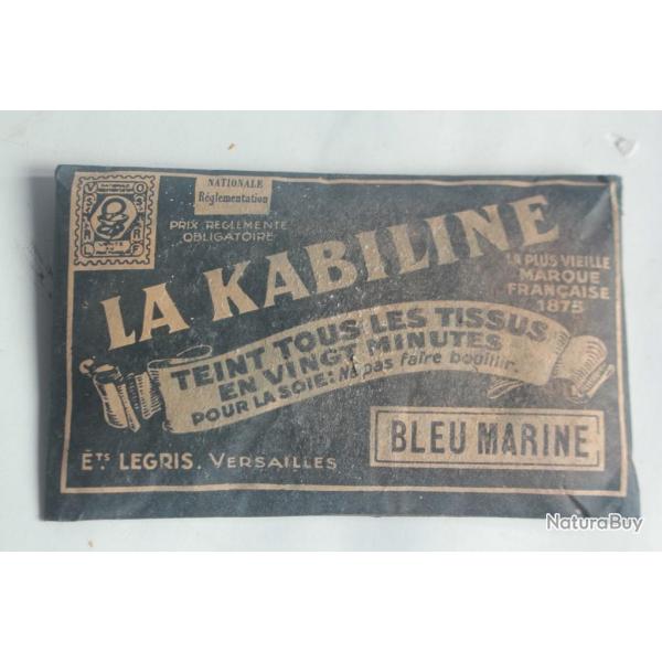 Ancien sachet Teinture tissu bleu marine La Kabiline
