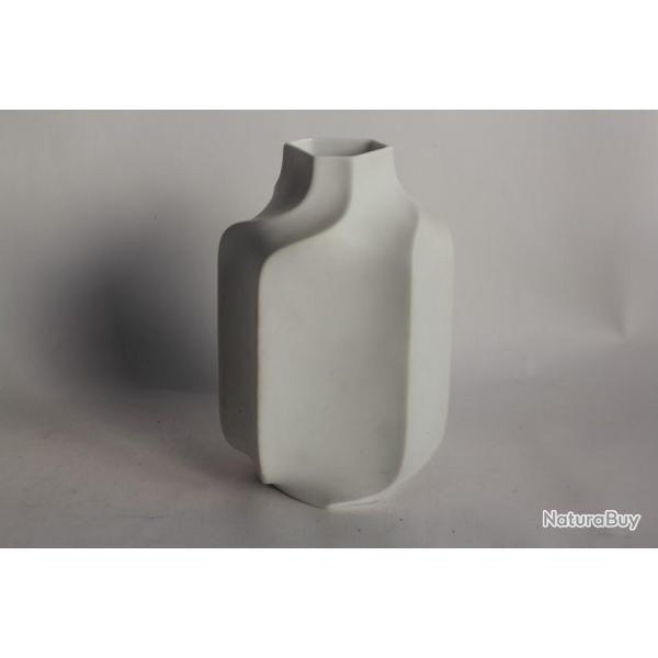 Vase moderniste porcelaine biscuit Heinrich 1960 Allemagne