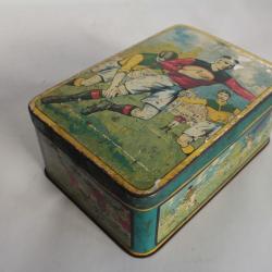 Boîte tôle lithographiée Biscuits Olibet Rugby