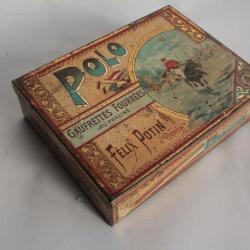 Boîte tôle lithographiée Gaufrettes Polo Félix Potin