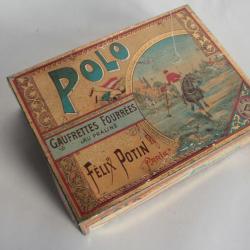 Boîte tôle lithographiée Gaufrettes Polo Félix Potin