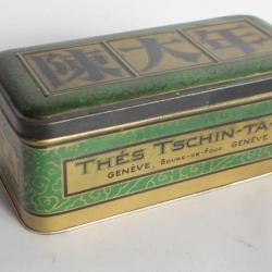 Boîte tôle lithographiée Thé Tschin-Ta-Ni Genève Suisse