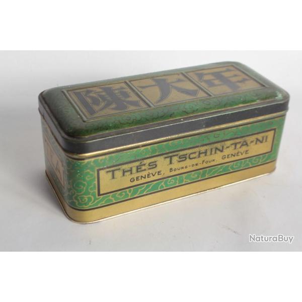 Bo�te t�le lithographi�e Th� Tschin-Ta-Ni Gen�ve Suisse