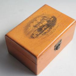 Mauchlineware Boîte bois paysage Souvenir Pierrefonds Suisse