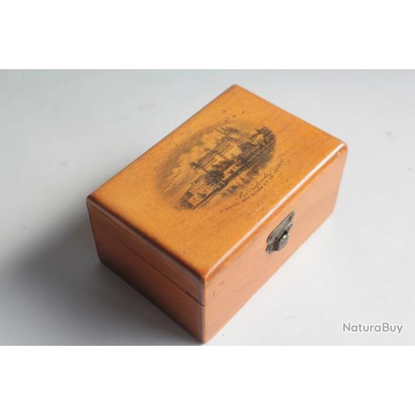 Mauchlineware Bo�te bois paysage Souvenir Pierrefonds Suisse