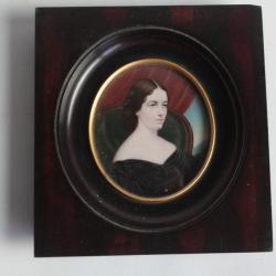 Peinture miniature Portrait Jeune femme