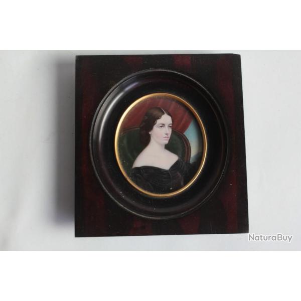 Peinture miniature Portrait Jeune femme