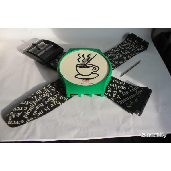 SWATCH Maxi Cappuccino Horloge murale MGG121 vintage