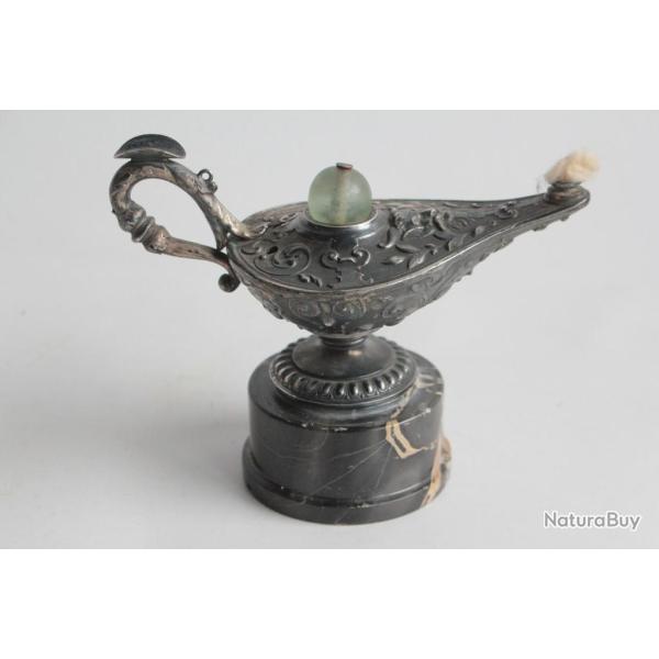 Lampe � huile argent Satyre