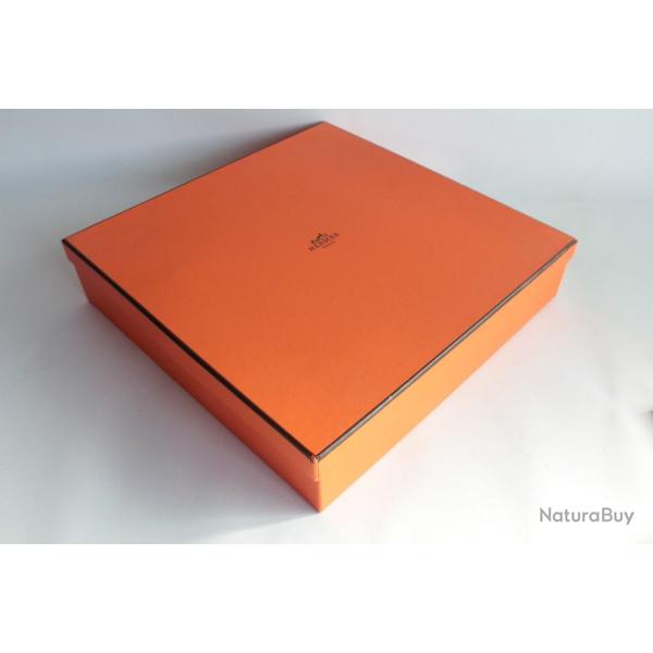 HERMES Boite carton orange 34x34x7 cm