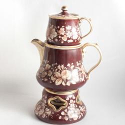 Tisanière double porcelaine KPM Berlin Allemagne XIXe siècle