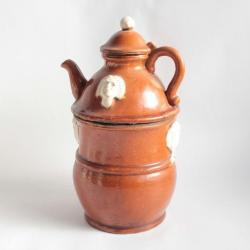 Tisanière terre cuite vernissée terracotta Italie 1800