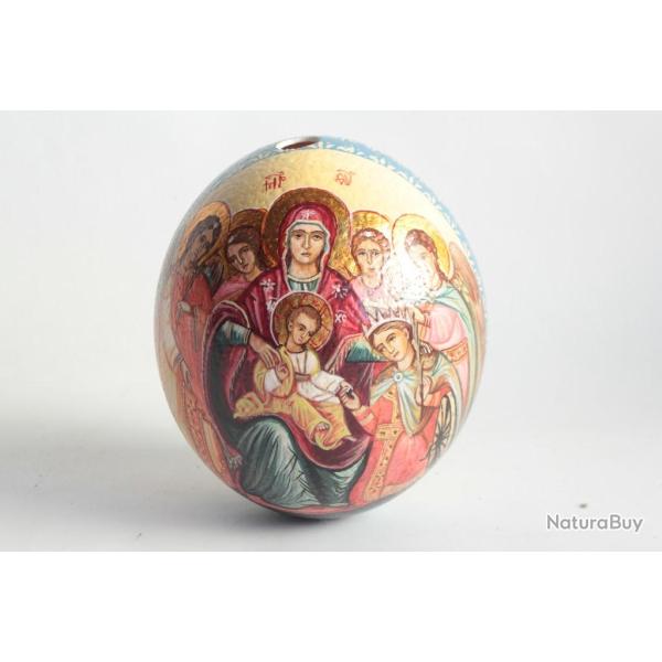 OEuf d'autruche peint Ic�ne orthodoxe
