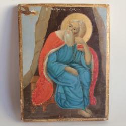 Ancienne Icône peinte Prophète Saint Élie