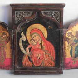 Ancienne Icône orthodoxe triptyque