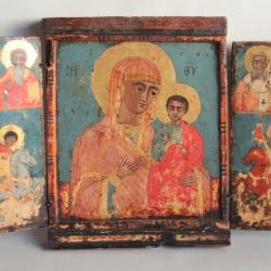 Ancienne Icône orthodoxe triptyque