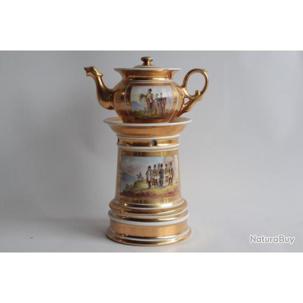 SEVRES Tisani�re porcelaine Napol�on et ses troupes Empire XIXe si�cle
