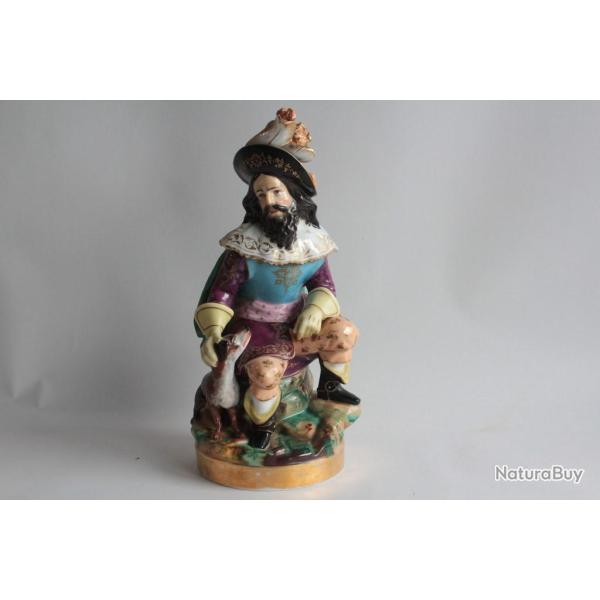 Tisani�re porcelaine figurative Mousquetaire et son chien