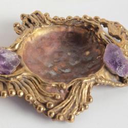 Cendrier design brutaliste Améthyste