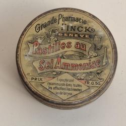 Boîte médicaments tôle Pastilles Sel Ammoniac Pharmacie Finck Genève