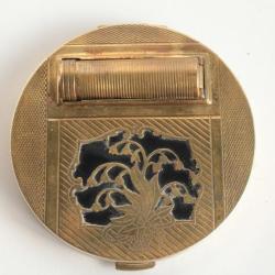 Ancien poudrier rouge à lèvres Art Déco