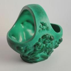 Panier verre malachite Putti Ingrid Bohème Art déco