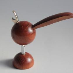 Tire-bouchon décapsuleur zoomorphe Oiseau bois design