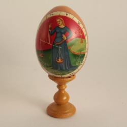 OEuf bois peint Signe astrologique Balance