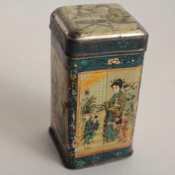 Petite Boîte à thé tôle lithographiée Japonaises