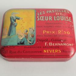Boîte médicaments tôle lithographiée Pastilles de Soeur Louise Nevers