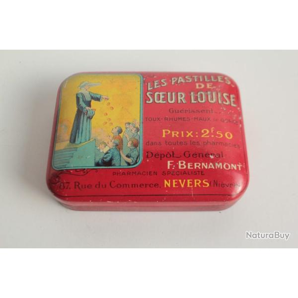 Bo�te m�dicaments t�le lithographi�e Pastilles de Soeur Louise Nevers